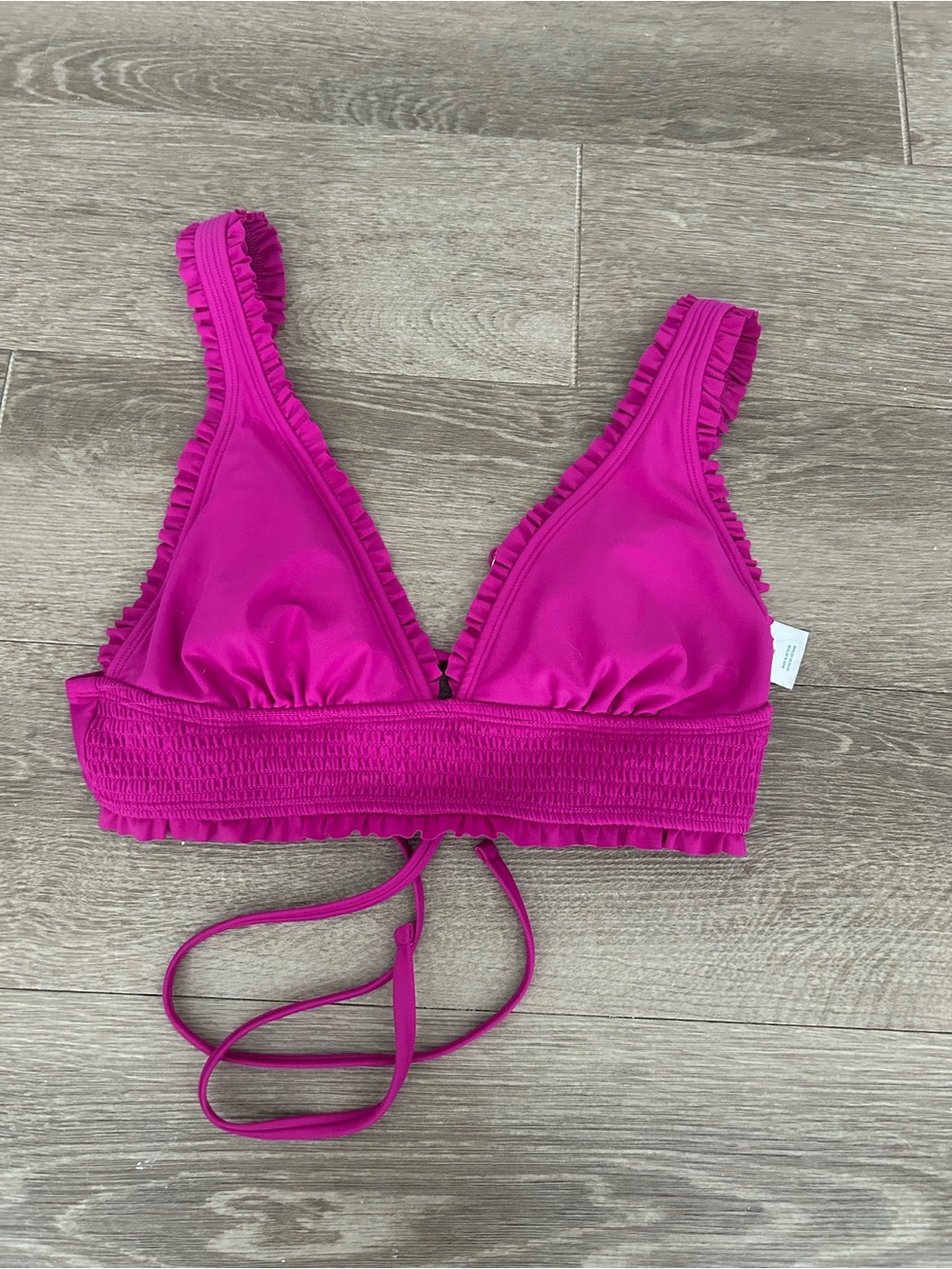 Wild Fable Hot Pink Ruffle Triangle Bikini Top